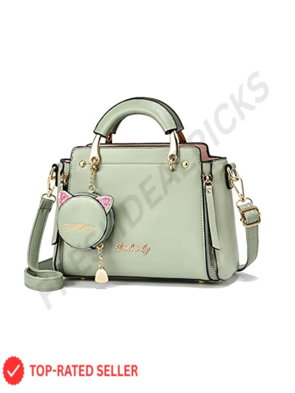 Women Satchel Handbag PU Leather Crossbody Top Handle Shoulder Bag with Coin